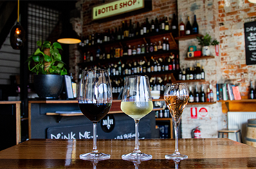 Three glasses of wine at Mitchell Harris