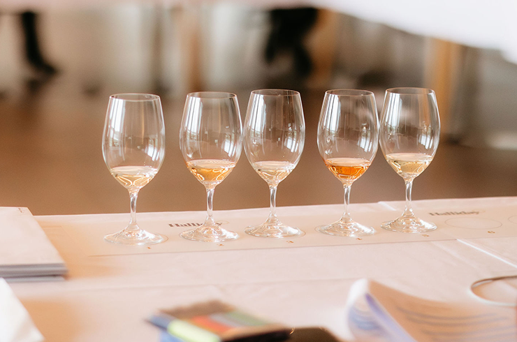 Wines being blind tasted