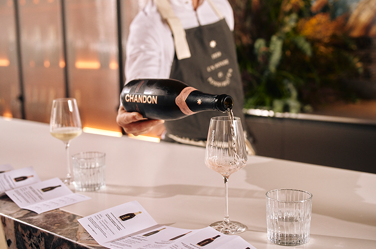 Chandon tasting flight in cellar door