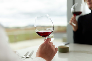 Glass of red wine at Yering Station