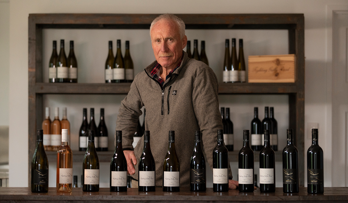 Mark Walpole with Fighting Gully Road wines