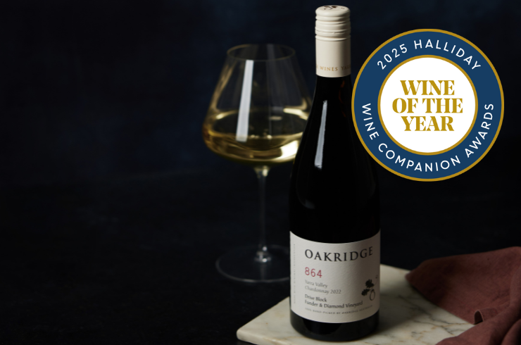 Halliday Wine of the Year Oakridge 864 Drive Block Funder & Diamond Vineyard Chardonnay 2022, Yarra Valley