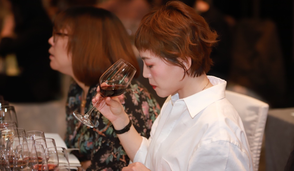 Woman drinking wine