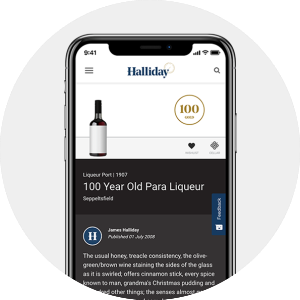 Halliday Wine Companion Tasting Note on Mobile
