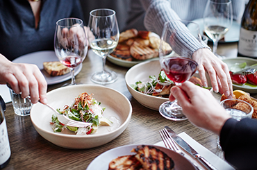 Food and wine spread