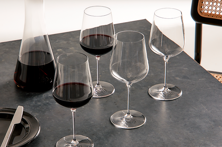 Plumm glasses on table