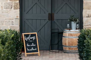 Barn Doors and welcome sign