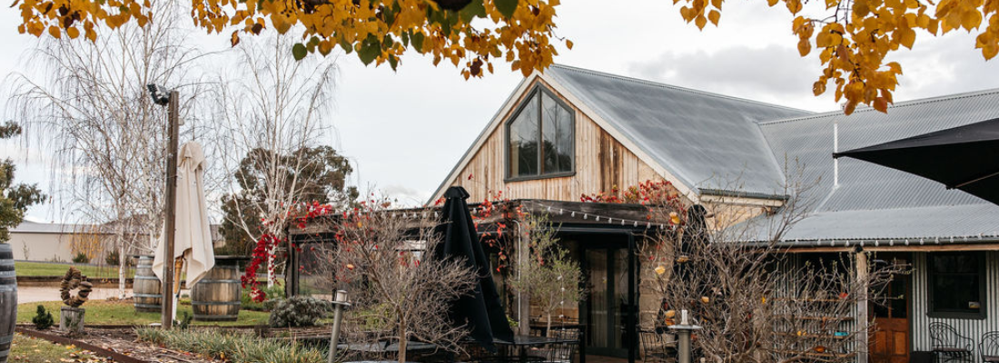 Outside shot of wine cellar. 