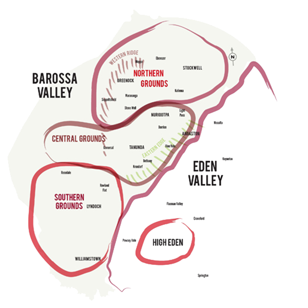 Map of the Barossa's sub regions